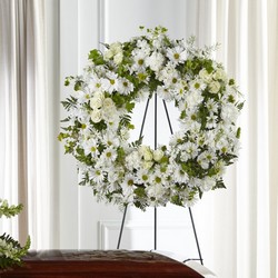 The FTD Faithful Wishes Wreath from Pennycrest Floral in Archbold, OH